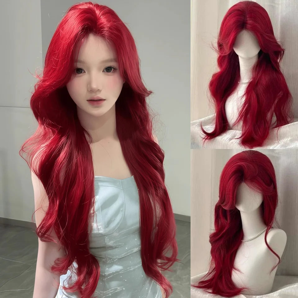 Platinum Blue Gradient Long Curly Wig - Heat Resistant Synthetic Cosplay