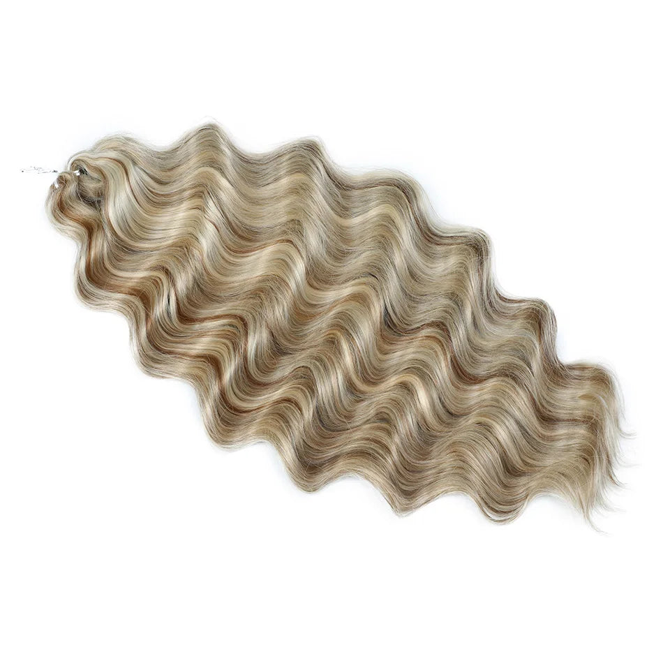 26 Inch Loose Deep Wave Crochet Hair 300g - Highlight Piano Brown Extensions