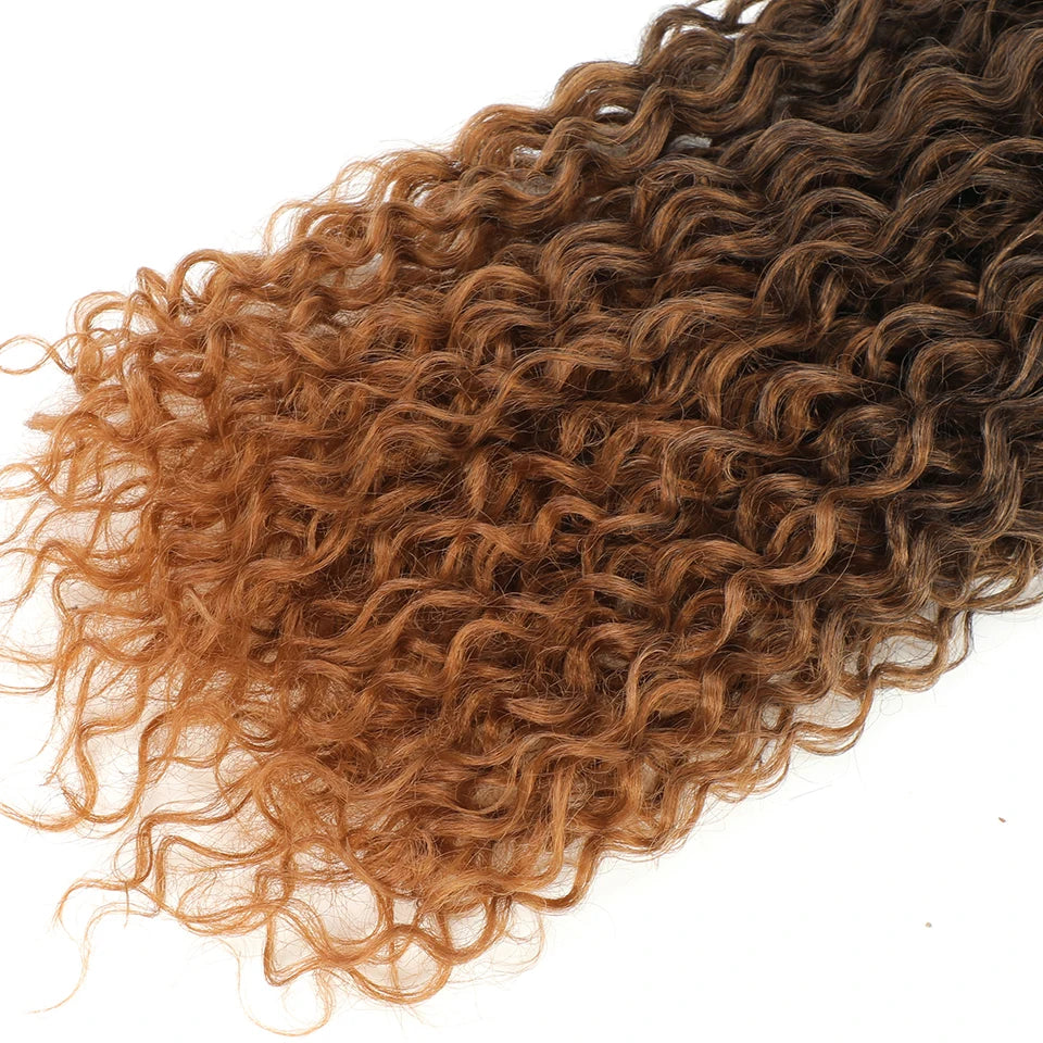 30 Inch Water Curly Ombre Blonde Extensions - 27/613 Curly Synthetic