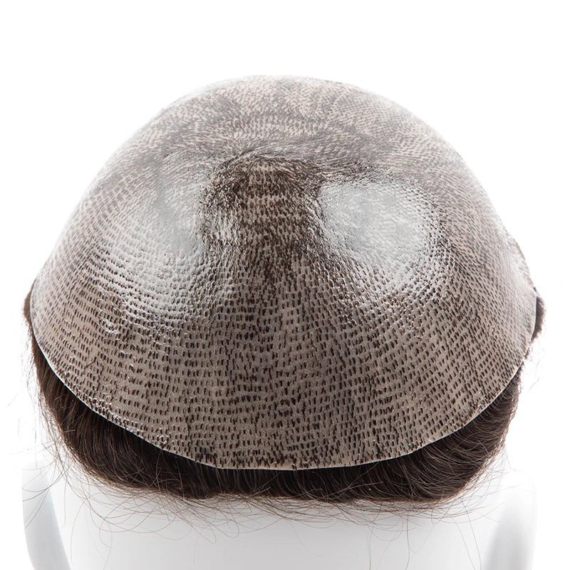 Hot Sale Toupee Wigs Human Hair For Men 0.12-0.14mm Skin Hair Prosthesis Man 6" Men's Capillary Prosthesis Soft Mens Hair System