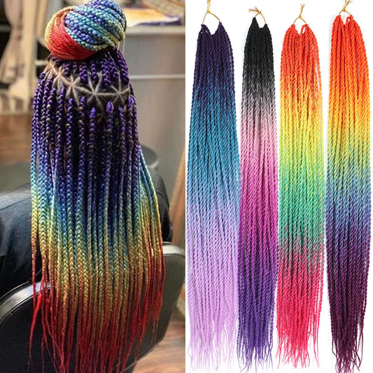 AZIR Senegalese Twist Crochet Hair 24 Inch - 30 Roots Synthetic Braids