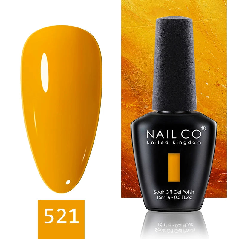 NAILCO 15ML Top Gel Nail Polish Nails Semi-permanent UV Varnish Glitter High Quality Glass Bottle Nail Art Polish For Manicure