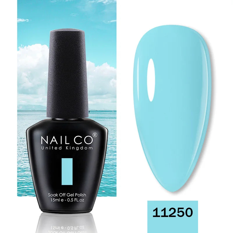 NAILCO 15ML Top Gel Nail Polish Nails Semi-permanent UV Varnish Glitter High Quality Glass Bottle Nail Art Polish For Manicure