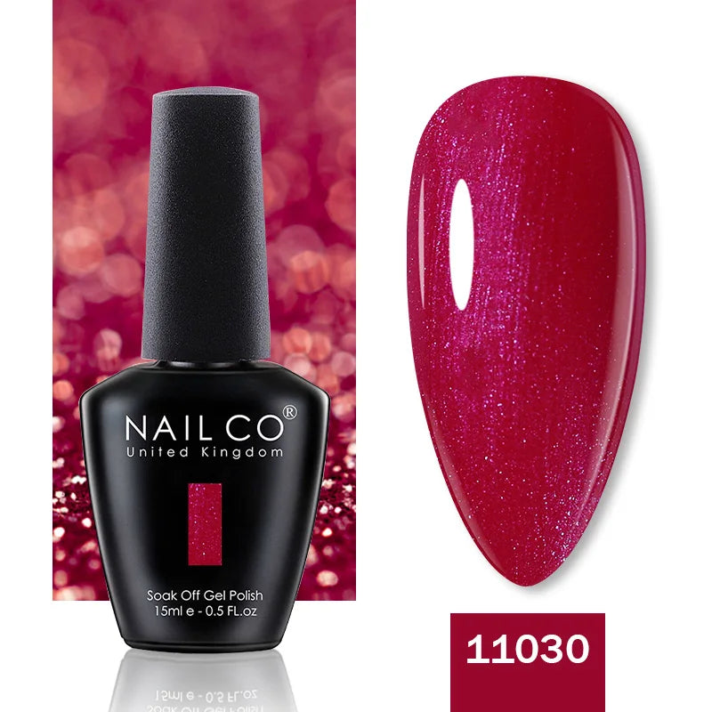 NAILCO 15ML Top Gel Nail Polish Nails Semi-permanent UV Varnish Glitter High Quality Glass Bottle Nail Art Polish For Manicure