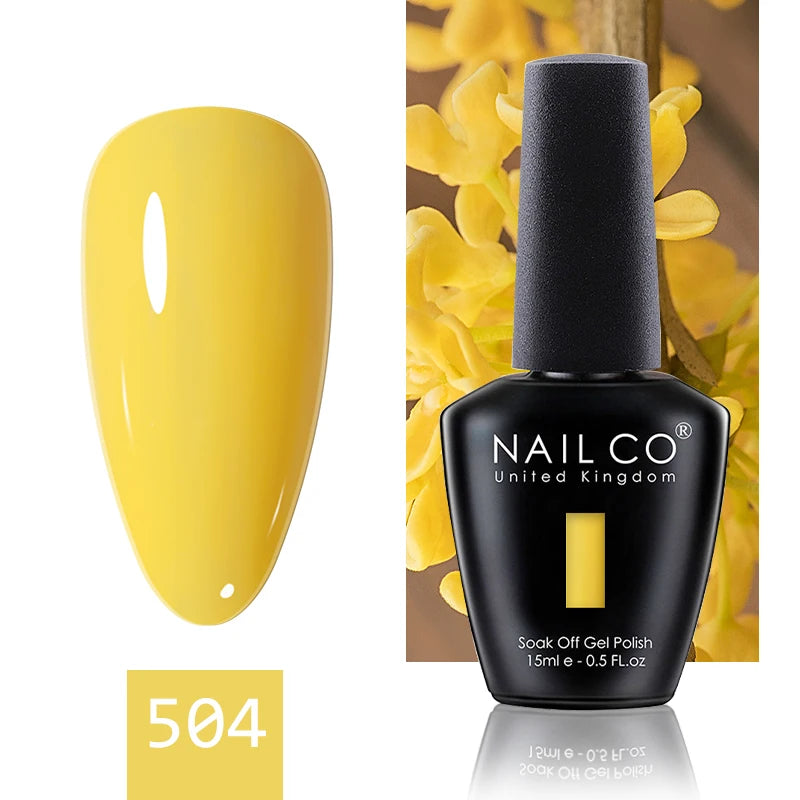 NAILCO 15ML Top Gel Nail Polish Nails Semi-permanent UV Varnish Glitter High Quality Glass Bottle Nail Art Polish For Manicure