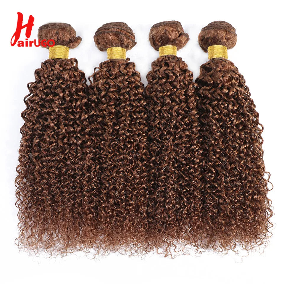 30# Straight Hair Weave Remy Brown 1/2/3 Straight Human Hair Bundles HairUGo Human Hair Extensions Hair Weaving Wholesale Price