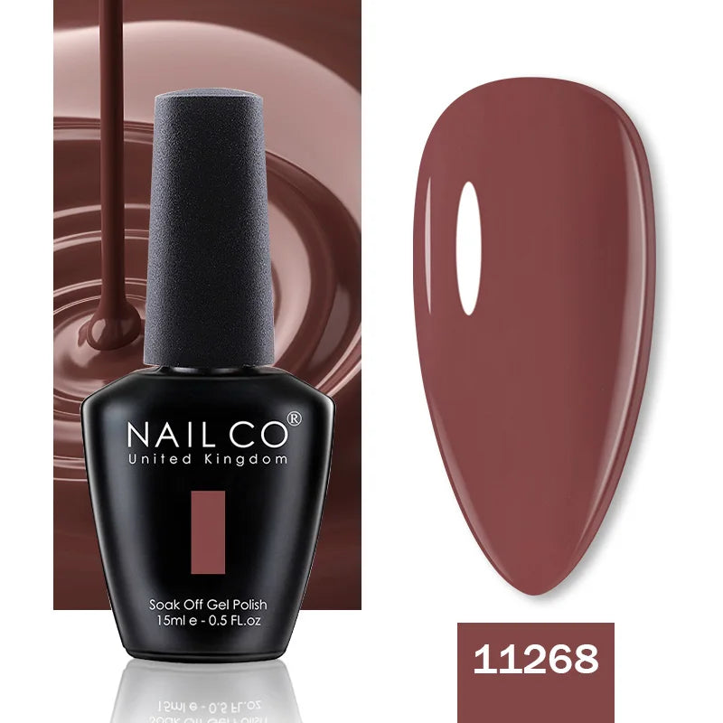 NAILCO 15ML Top Gel Nail Polish Nails Semi-permanent UV Varnish Glitter High Quality Glass Bottle Nail Art Polish For Manicure