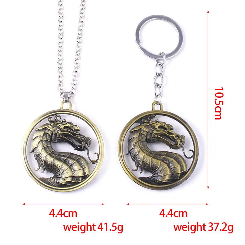 Game Mortal Kombat Keychain Metal Alloy Animal Dragon Key Ring Holder Chaveiro Gift for Men Car Key Accessories