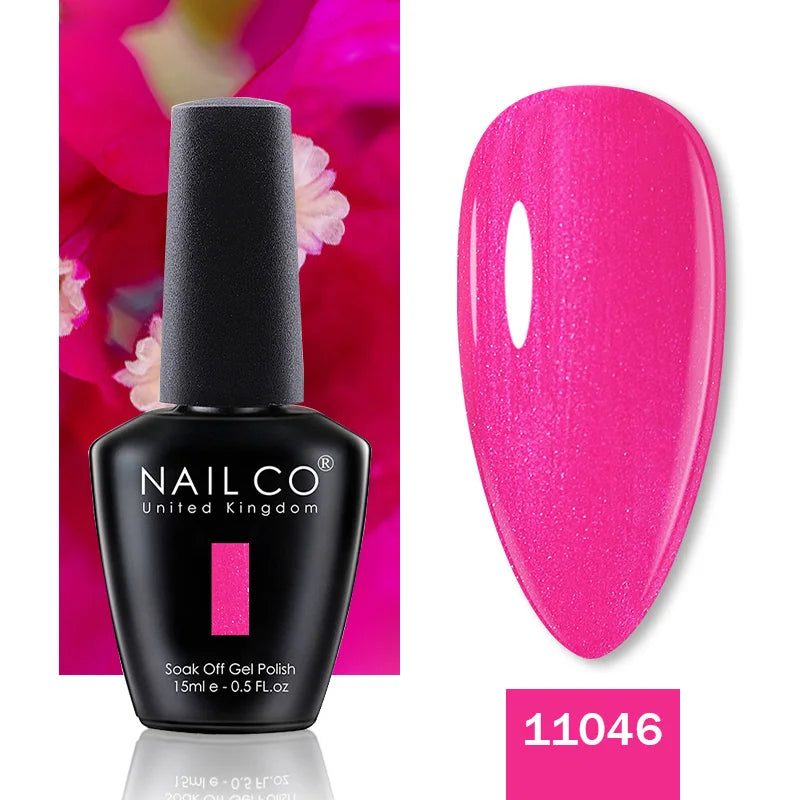 NAILCO 15ML Top Gel Nail Polish Nails Semi-permanent UV Varnish Glitter High Quality Glass Bottle Nail Art Polish For Manicure