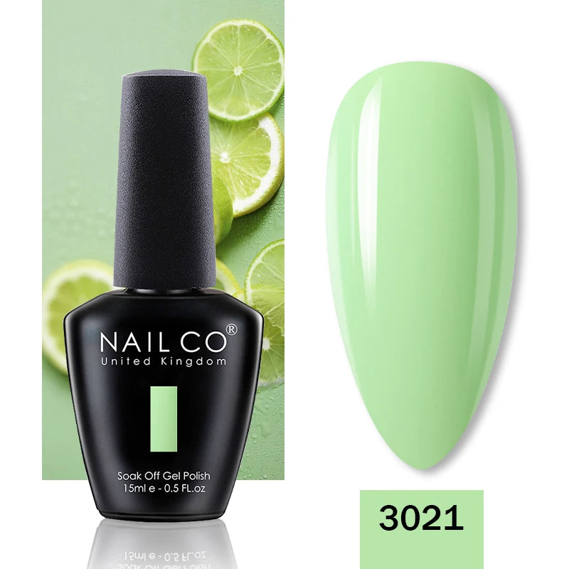 NAILCO 15ML Top Gel Nail Polish Nails Semi-permanent UV Varnish Glitter High Quality Glass Bottle Nail Art Polish For Manicure