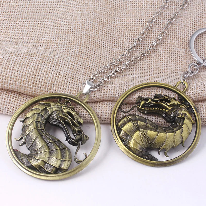 Game Mortal Kombat Keychain Metal Alloy Animal Dragon Key Ring Holder Chaveiro Gift for Men Car Key Accessories