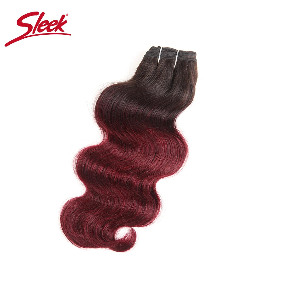 Brazilian Body Wave P4/27 P6/27 Red 99J Ombre T1B/27 Human Hair Bundles Sleek Double Drawn Remy Human Hair Extension For Black