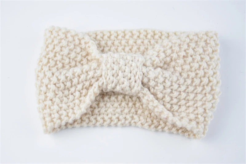 Donarsei Winter Knitted Headband - Elastic Bowknot Turban for Women