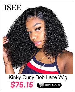 Headband Wig Human Hair ISEE HAIR Kinky Curly Human Hair Wigs For Women Brazilian Short Bob Wigs Glueless Full Machine Made Wig