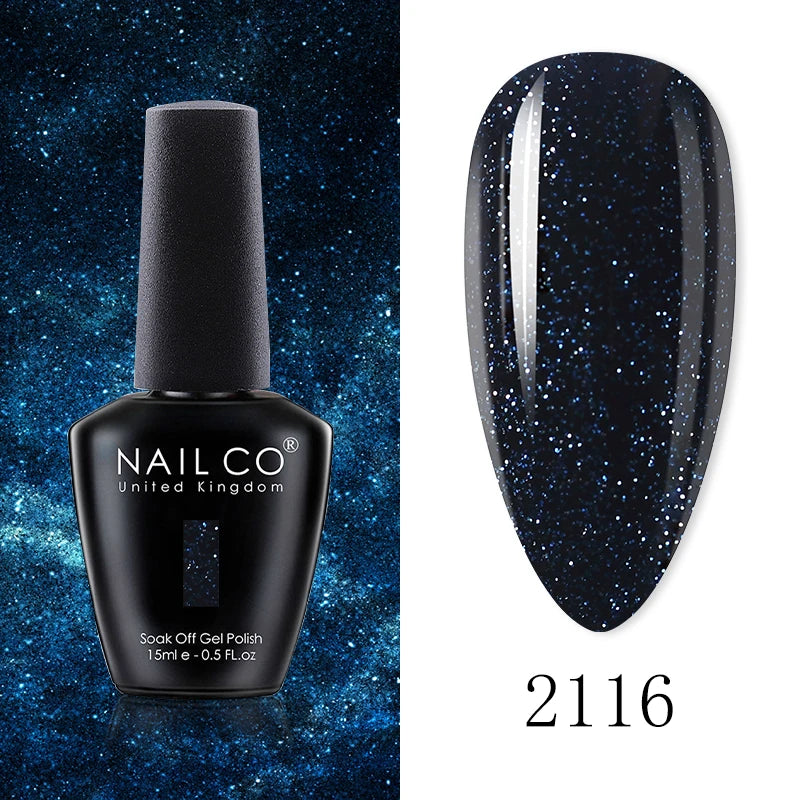 NAILCO 15ML Top Gel Nail Polish Nails Semi-permanent UV Varnish Glitter High Quality Glass Bottle Nail Art Polish For Manicure