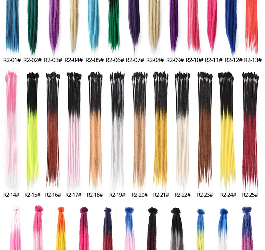 Handmade lock Extensions 20 Inch - 5/10pcs Ombre Synthetic Locs