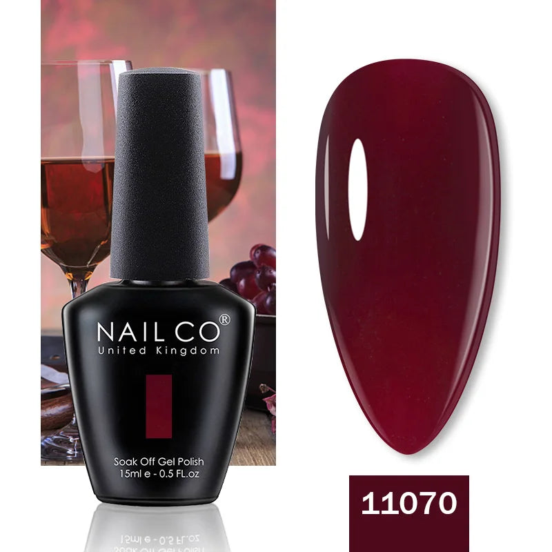NAILCO 15ML Top Gel Nail Polish Nails Semi-permanent UV Varnish Glitter High Quality Glass Bottle Nail Art Polish For Manicure