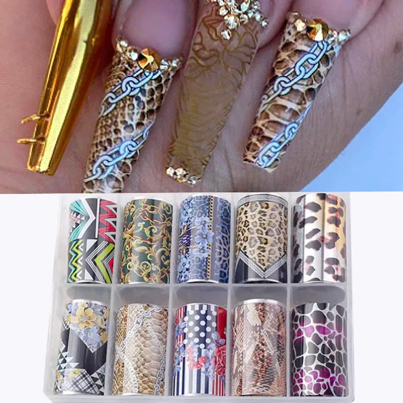 Tortoiseshell Amber Nails Tortoise Shell Sea Shell Sheets Nail Art Foil Transfer Decals Wraps Tips Nail Manicure Decorations