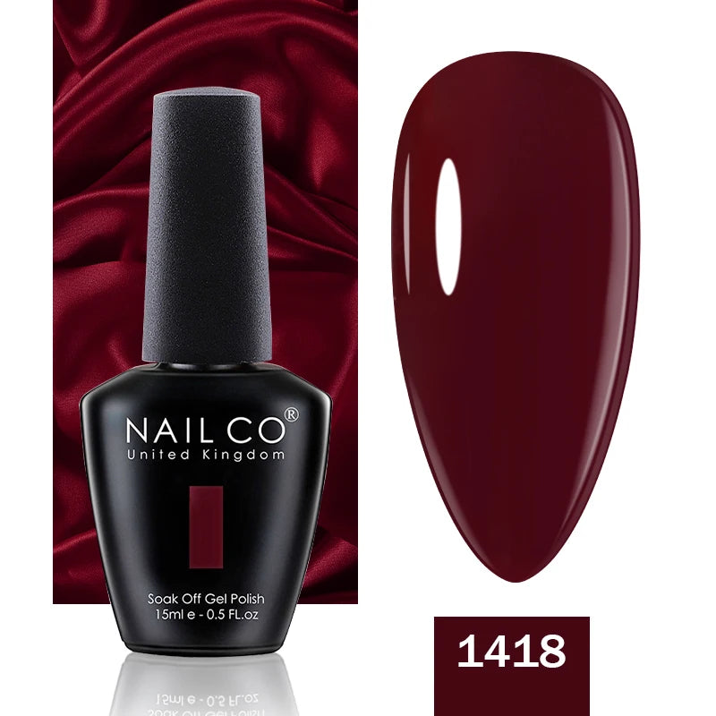 NAILCO 15ML Top Gel Nail Polish Nails Semi-permanent UV Varnish Glitter High Quality Glass Bottle Nail Art Polish For Manicure