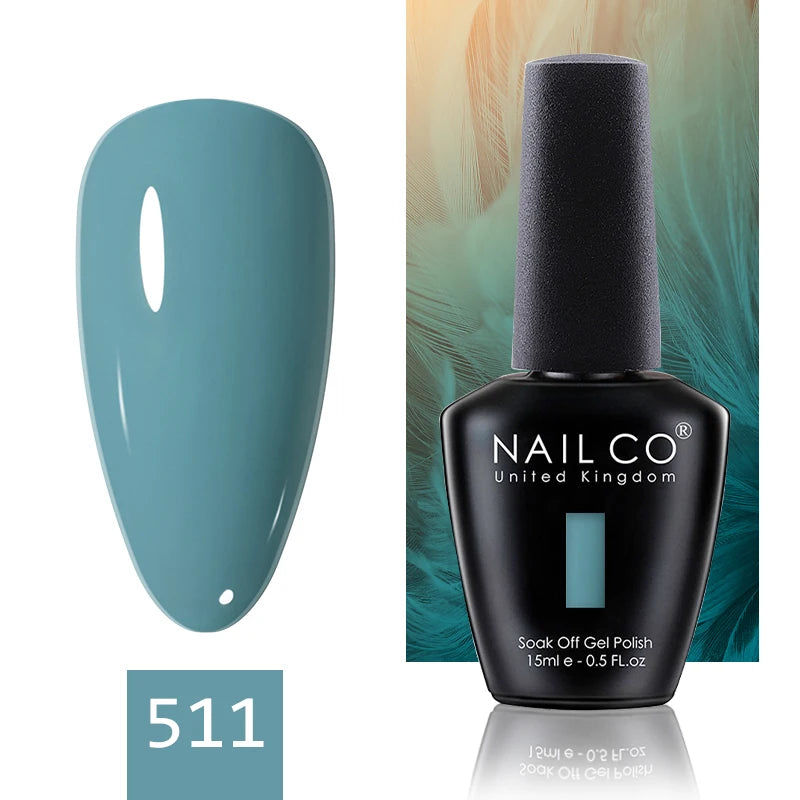 NAILCO 15ML Top Gel Nail Polish Nails Semi-permanent UV Varnish Glitter High Quality Glass Bottle Nail Art Polish For Manicure