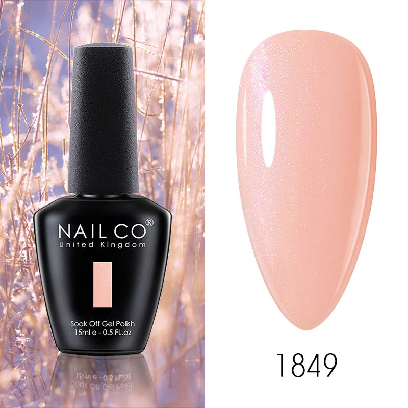 NAILCO 15ML Top Gel Nail Polish Nails Semi-permanent UV Varnish Glitter High Quality Glass Bottle Nail Art Polish For Manicure