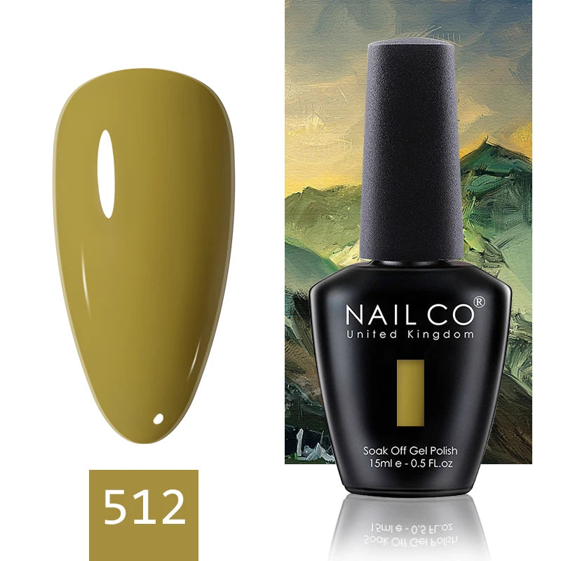 NAILCO 15ML Top Gel Nail Polish Nails Semi-permanent UV Varnish Glitter High Quality Glass Bottle Nail Art Polish For Manicure