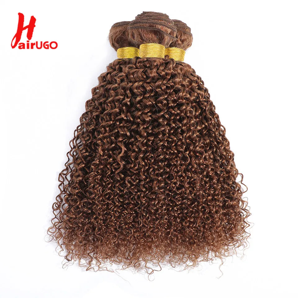 30# Straight Hair Weave Remy Brown 1/2/3 Straight Human Hair Bundles HairUGo Human Hair Extensions Hair Weaving Wholesale Price