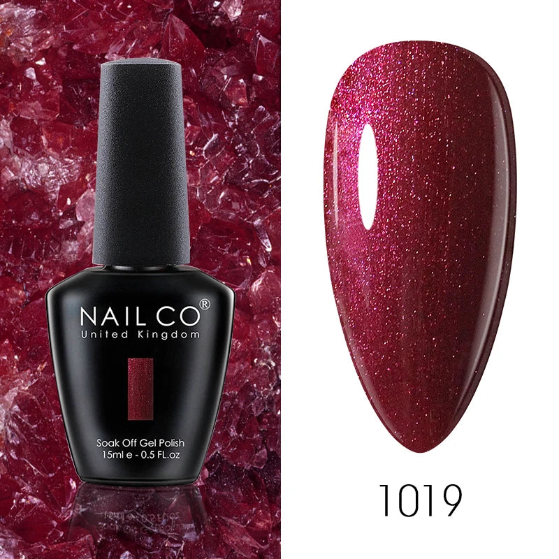 NAILCO 15ML Top Gel Nail Polish Nails Semi-permanent UV Varnish Glitter High Quality Glass Bottle Nail Art Polish For Manicure
