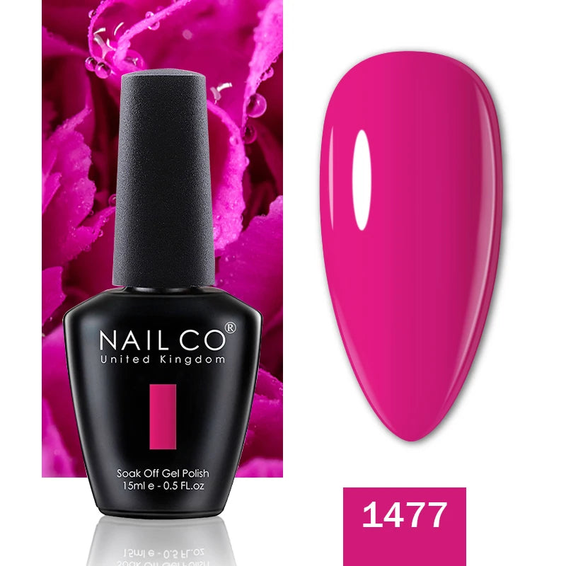 NAILCO 15ML Top Gel Nail Polish Nails Semi-permanent UV Varnish Glitter High Quality Glass Bottle Nail Art Polish For Manicure