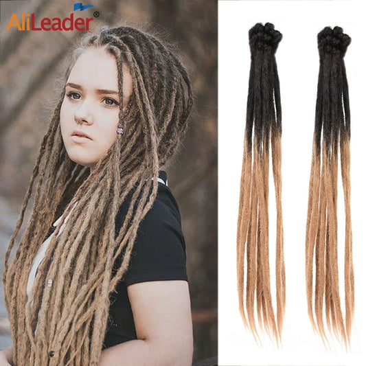 Handmade lock Extensions 20 Inch - 5/10pcs Ombre Synthetic Locs