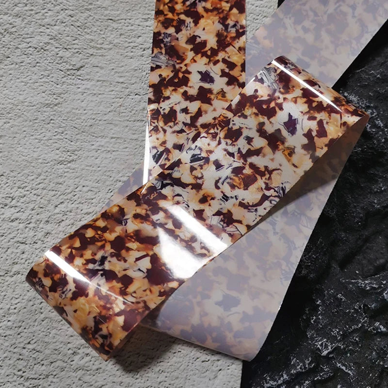 Tortoiseshell Amber Nails Tortoise Shell Sea Shell Sheets Nail Art Foil Transfer Decals Wraps Tips Nail Manicure Decorations