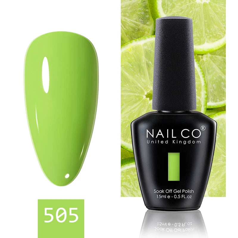 NAILCO 15ML Top Gel Nail Polish Nails Semi-permanent UV Varnish Glitter High Quality Glass Bottle Nail Art Polish For Manicure