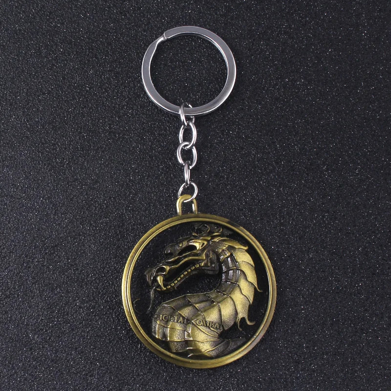 Game Mortal Kombat Keychain Metal Alloy Animal Dragon Key Ring Holder Chaveiro Gift for Men Car Key Accessories