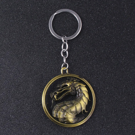 Game Mortal Kombat Keychain Metal Alloy Animal Dragon Key Ring Holder Chaveiro Gift for Men Car Key Accessories