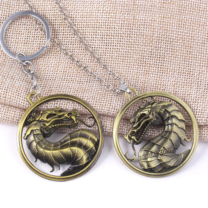 Game Mortal Kombat Keychain Metal Alloy Animal Dragon Key Ring Holder Chaveiro Gift for Men Car Key Accessories