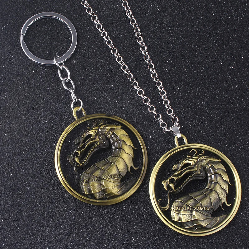 Game Mortal Kombat Keychain Metal Alloy Animal Dragon Key Ring Holder Chaveiro Gift for Men Car Key Accessories