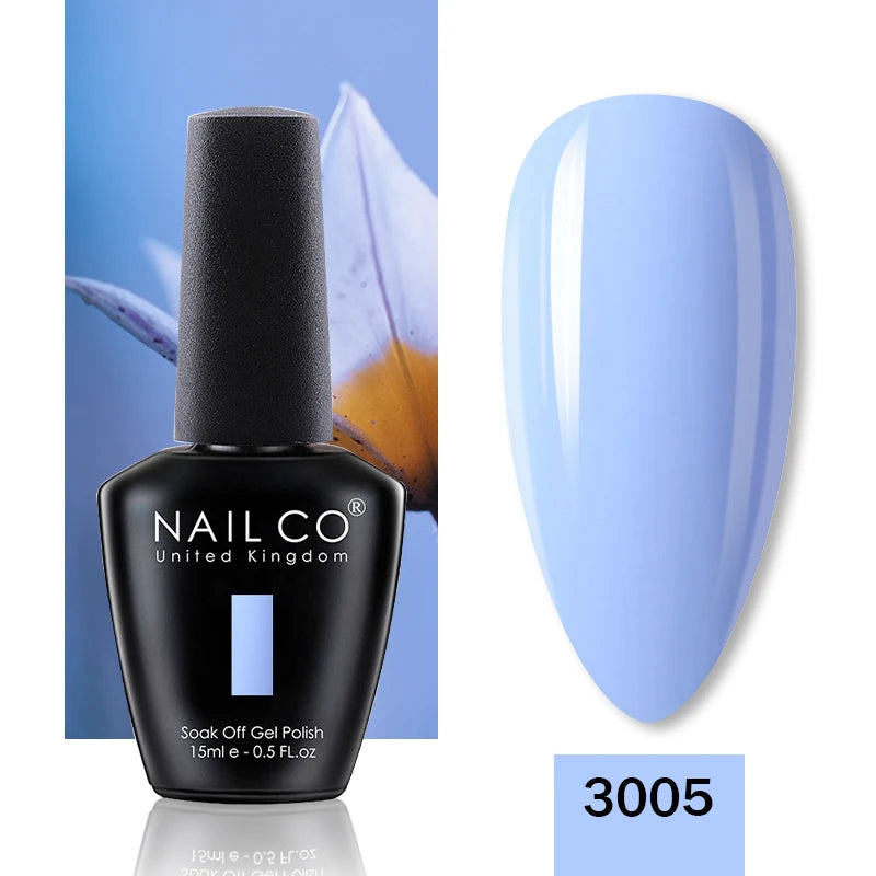 NAILCO 15ML Top Gel Nail Polish Nails Semi-permanent UV Varnish Glitter High Quality Glass Bottle Nail Art Polish For Manicure