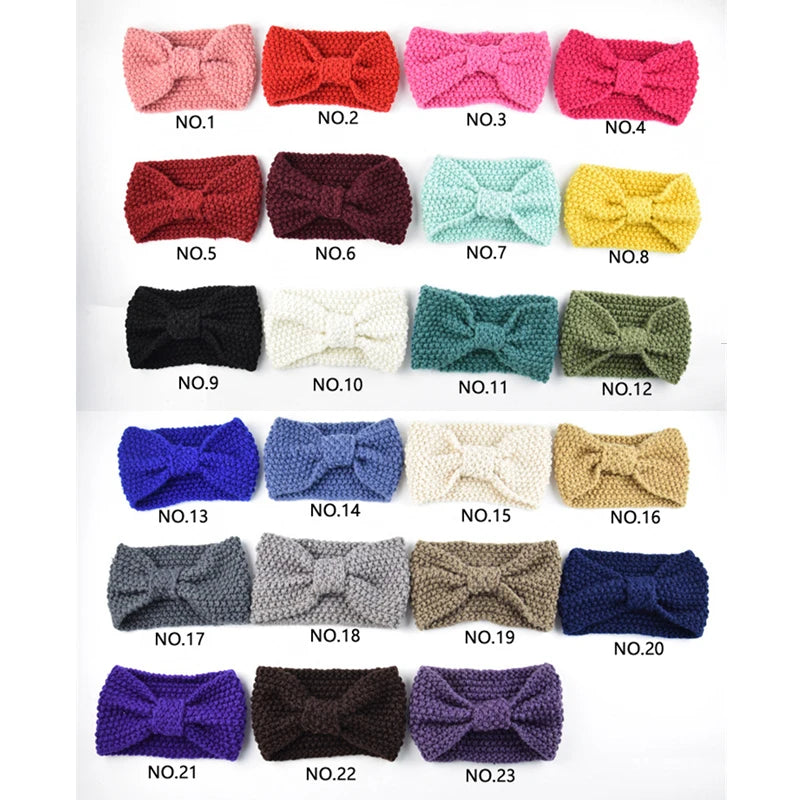 Donarsei Winter Knitted Headband - Elastic Bowknot Turban for Women