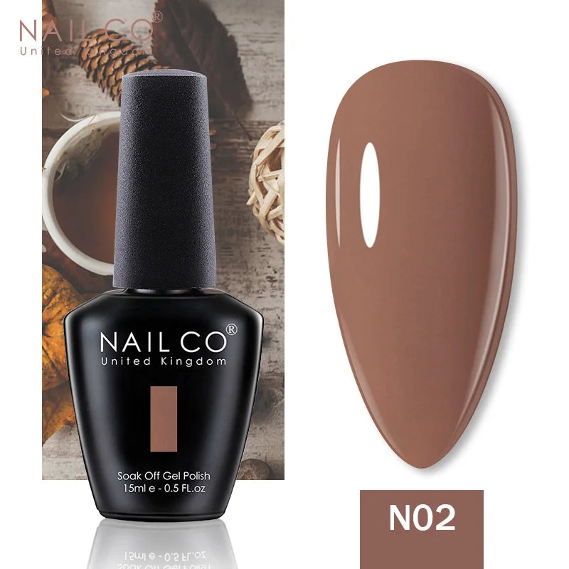 NAILCO 15ML Top Gel Nail Polish Nails Semi-permanent UV Varnish Glitter High Quality Glass Bottle Nail Art Polish For Manicure