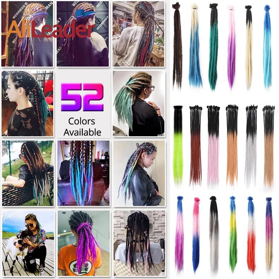 Handmade lock Extensions 20 Inch - 5/10pcs Ombre Synthetic Locs