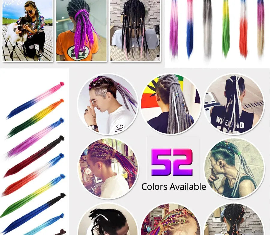 Handmade lock Extensions 20 Inch - 5/10pcs Ombre Synthetic Locs