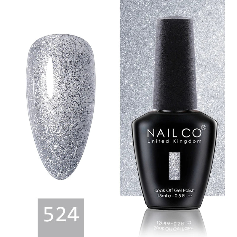 NAILCO 15ML Top Gel Nail Polish Nails Semi-permanent UV Varnish Glitter High Quality Glass Bottle Nail Art Polish For Manicure
