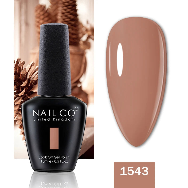 NAILCO 15ML Top Gel Nail Polish Nails Semi-permanent UV Varnish Glitter High Quality Glass Bottle Nail Art Polish For Manicure