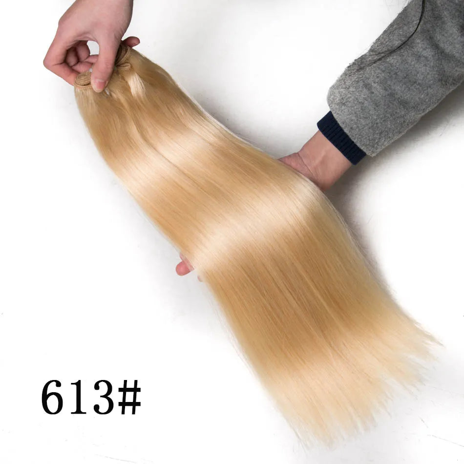 Human Hair Bundles Straight Double Drawn Weft European Remy Natural Human Hair Weaves Extension 100g Can Curly Hair