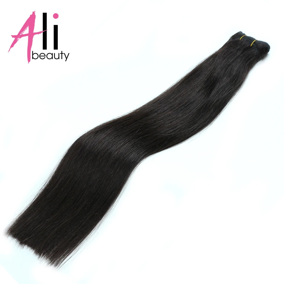 Human Hair Bundles Straight Double Drawn Weft European Remy Natural Human Hair Weaves Extension 100g Can Curly Hair
