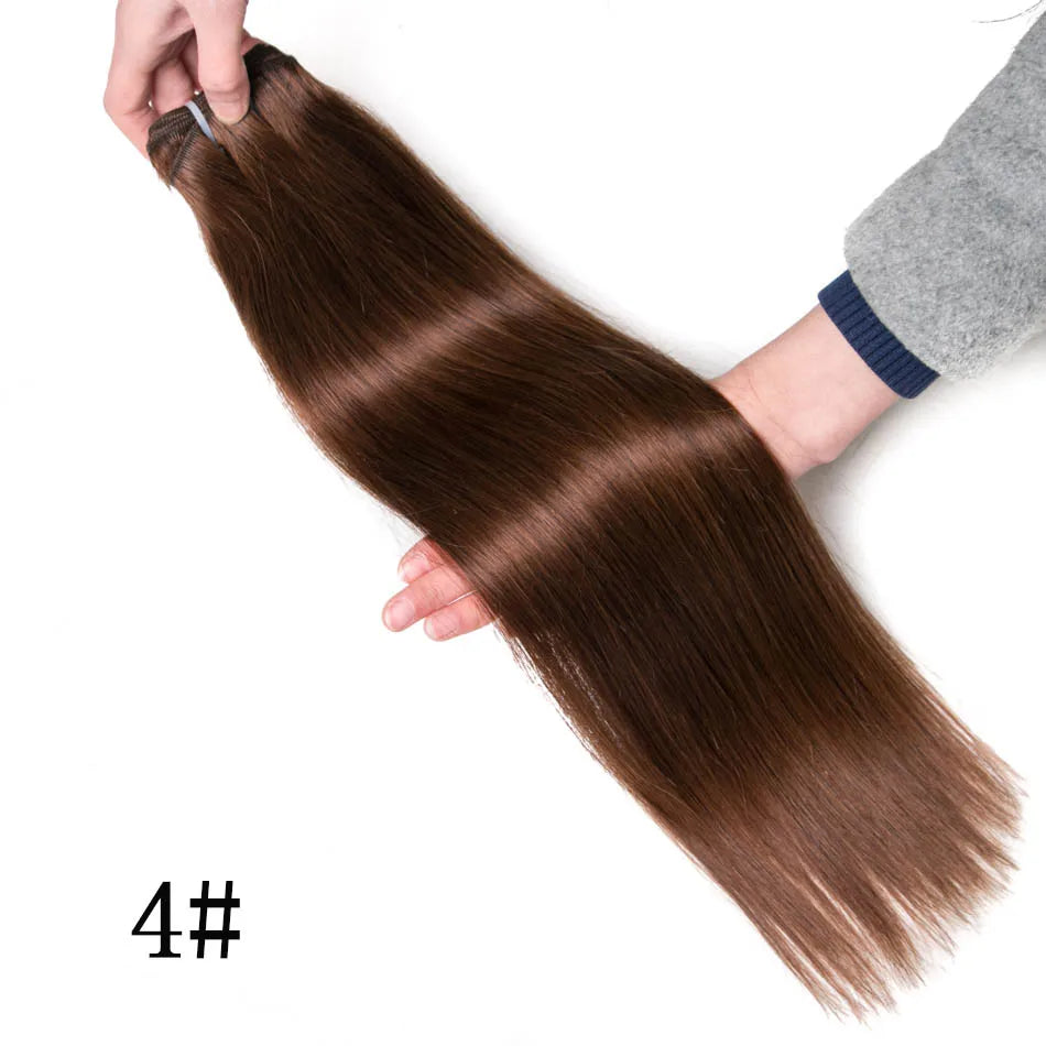 Human Hair Bundles Straight Double Drawn Weft European Remy Natural Human Hair Weaves Extension 100g Can Curly Hair
