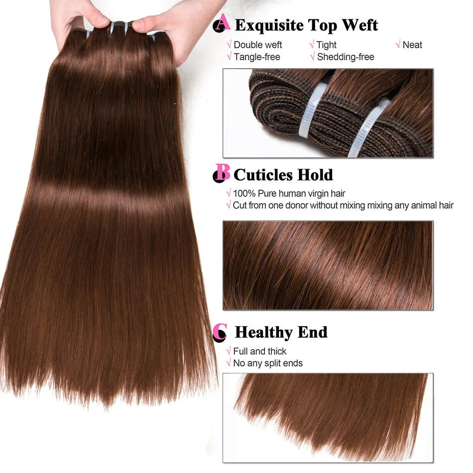 Human Hair Bundles Straight Double Drawn Weft European Remy Natural Human Hair Weaves Extension 100g Can Curly Hair