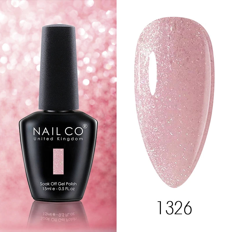 NAILCO 15ML Top Gel Nail Polish Nails Semi-permanent UV Varnish Glitter High Quality Glass Bottle Nail Art Polish For Manicure