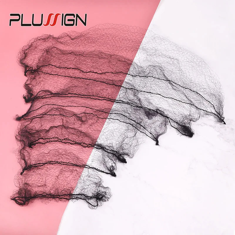 Plussign 20pcs Invisible Hairnet - Long Size 24-46 Inch Mesh Wig Caps