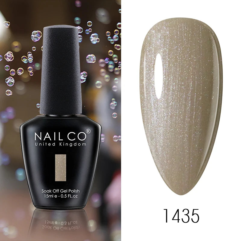 NAILCO 15ML Top Gel Nail Polish Nails Semi-permanent UV Varnish Glitter High Quality Glass Bottle Nail Art Polish For Manicure